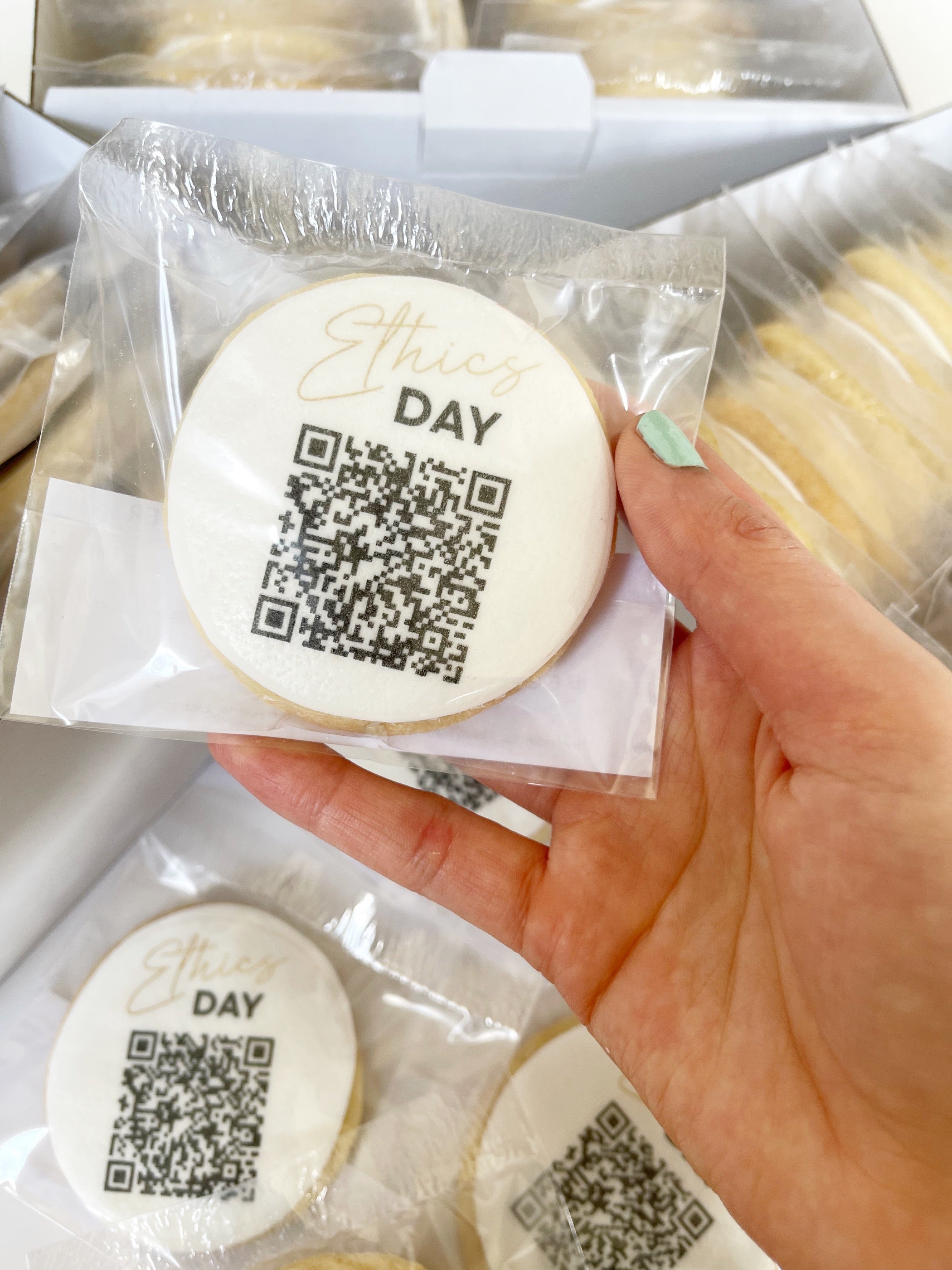 Custom QR Code Cookie